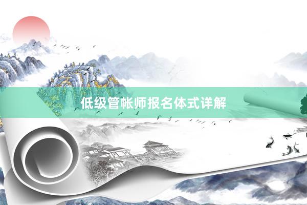 低级管帐师报名体式详解
